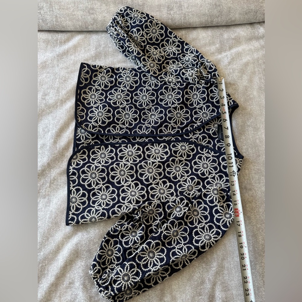 Maeve Anthropologie Cropped Floral Embroidered Jacket Puff Sleeve One Size - Picture 8 of 10